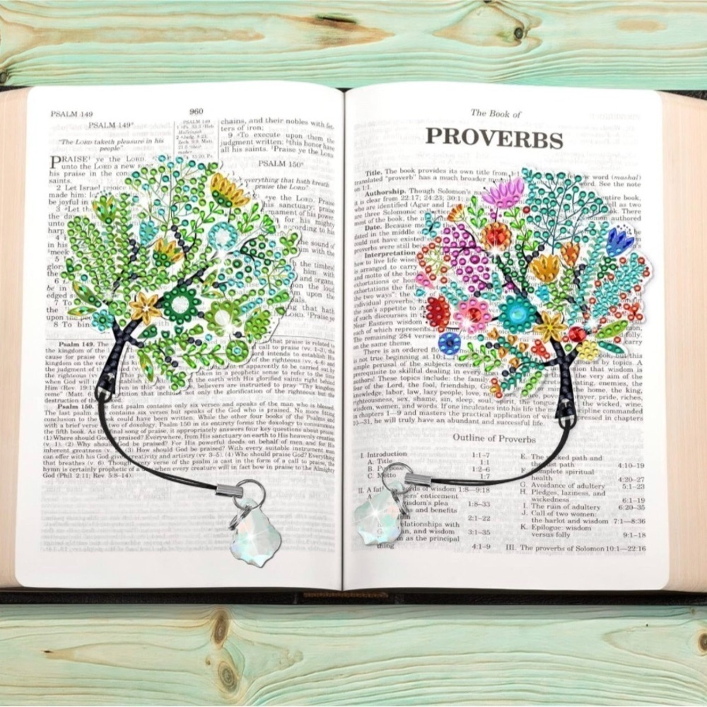 Diamond Art Spring Tree Bookmark, Colorful, Sparkly, Bling (MULTICOLOR) - Picture 16 of 17